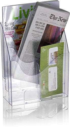 Officemate حامل الأدبيات متعدد الاستخدامات من أوفيس ميت، 6 جيوب لكتيبات بعرض 4.125 بوصة أو 3 جيوب لأوراق أو ملفات بحجم الرسالة، شفاف (22914) - Image 4