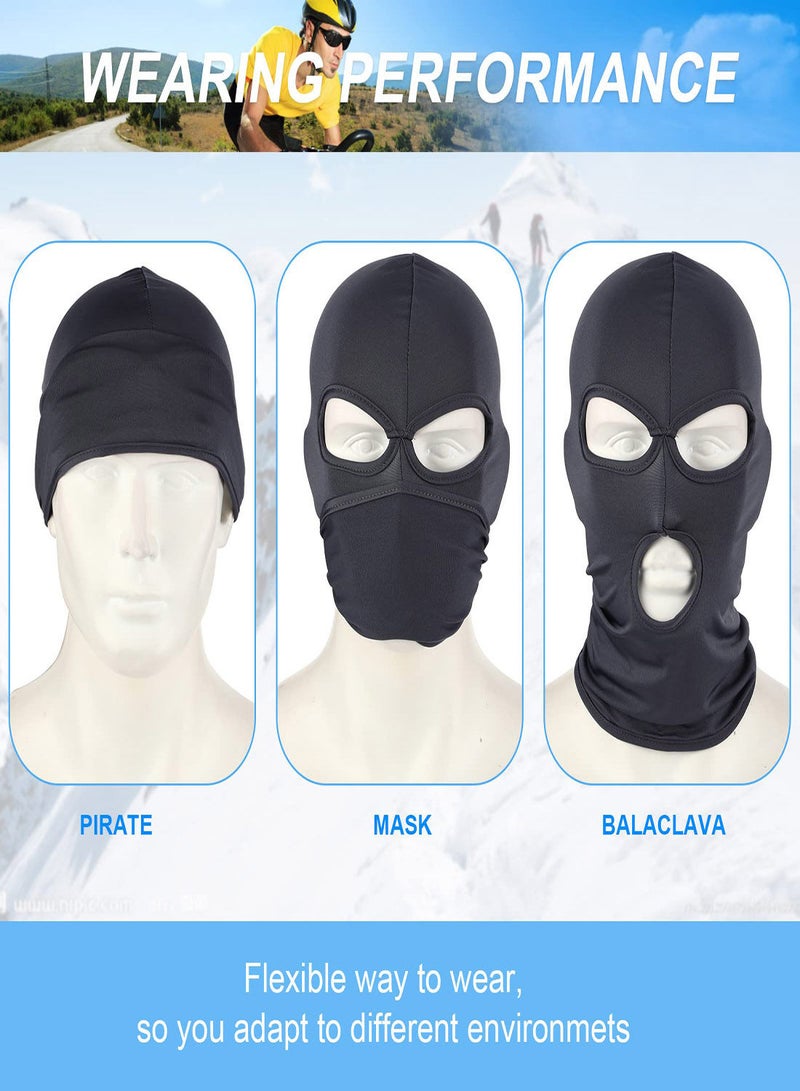 SYOSI Balaclava Covering, 4Pcs Multicolor Three Holes Full Face Covering, Summer Thin Open Face Hood Windproof Motorcycle Face Cover for Cycling Skiing Outdoor Activities, Ice Silk Breathable - Image 5