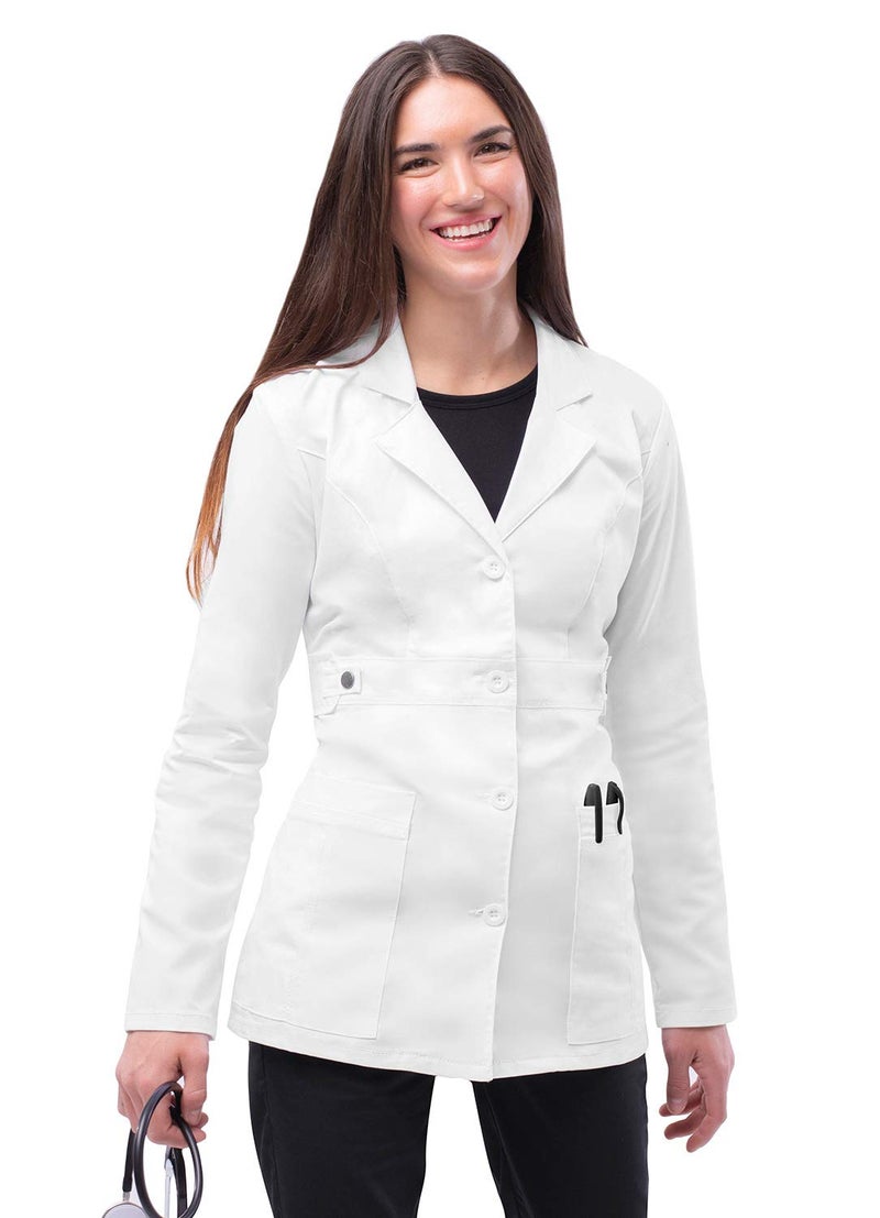 Adar Uniforms Universal Stretch Lab Coat for Women - 28" Tab-Waist 3300 White XS - Image 1