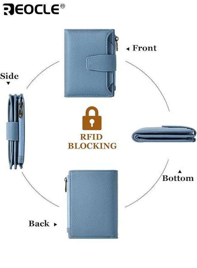 REOCLE Women‘s RFID Blocking Wallet with Bifold Design and Zipper Coin Pocket Compact Card Holder for Secure Carry - Image 2