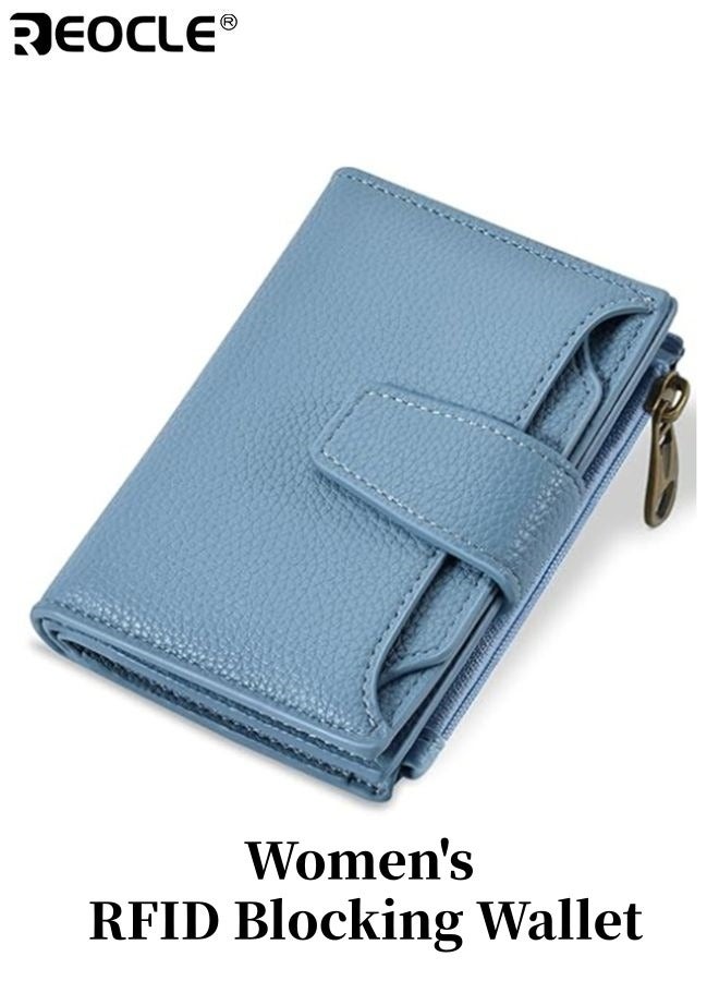 REOCLE Women‘s RFID Blocking Wallet with Bifold Design and Zipper Coin Pocket Compact Card Holder for Secure Carry - Image 1