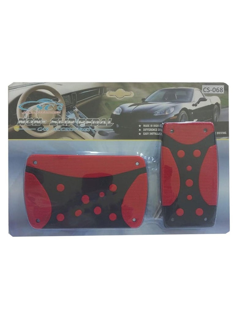 Generic CS-068 Car Pedal Cover Set of 2 Black and Red Gas Brake Pedal Cover Durable and Strong Car Accessory Replaces Old Pedals and Gives You a Better Driving Experience.CS-068 - Image 2