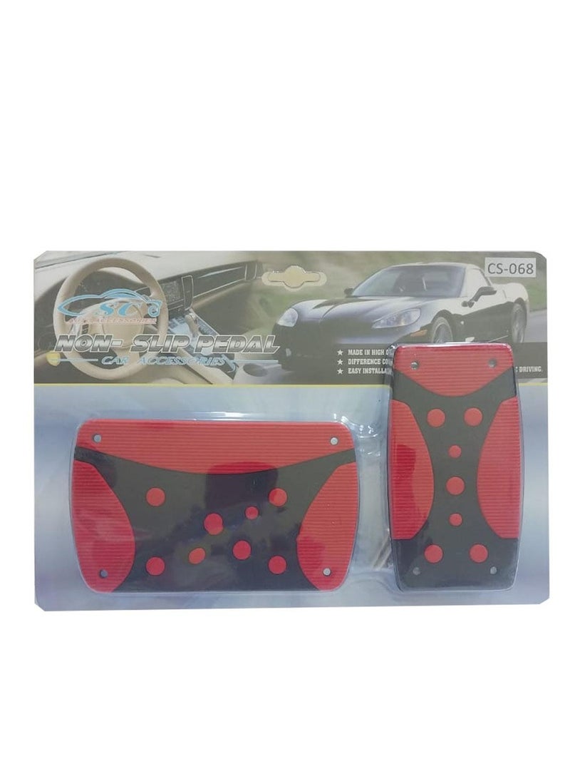 Generic CS-068 Car Pedal Cover Set of 2 Black and Red Gas Brake Pedal Cover Durable and Strong Car Accessory Replaces Old Pedals and Gives You a Better Driving Experience.CS-068 - Image 4