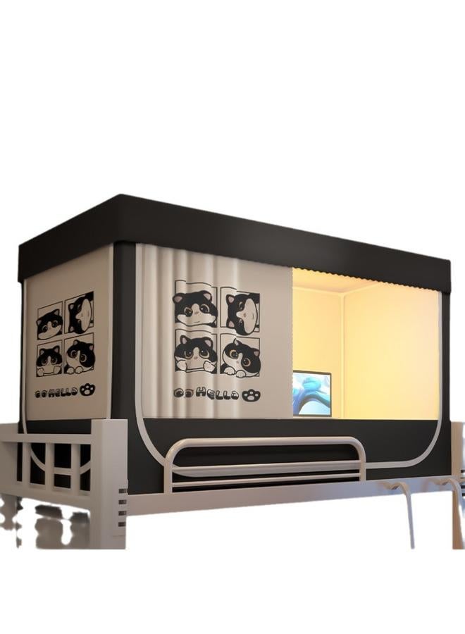 Bluejw One-piece Bed Curtain Mosquito Net Student Dormitory Shading Upper Bunk Bunk Bunk 2024 New Curtain 2023 Bedroom All-inclusive - Image 5