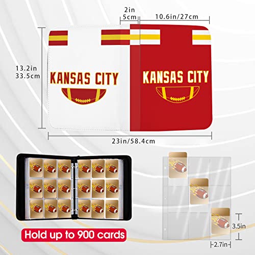 KivolFun Football Card Binder with Sleeves 900 Pocket, Kansas City Football Card Holder for Trading Cards Sports Card 3 Ring Binder Folder Collector Album Storage Book Case Kids Boys Girls Gift - Image 3