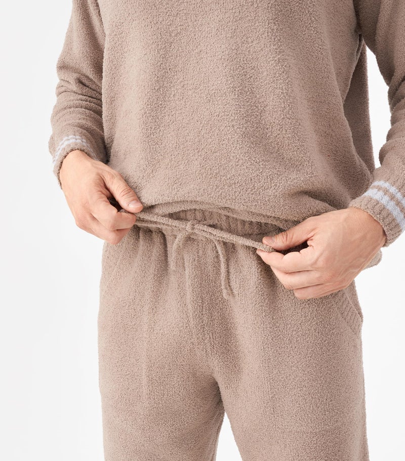 DAVID ARCHY Mens Pajamas Set Ultra-Soft Fleece Pajamas Warm Sleepwear Long Sleeve Lounge Set with Pockets (M, Camel) - Image 5