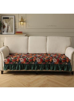 Floral Sofa Cushion-dark Green