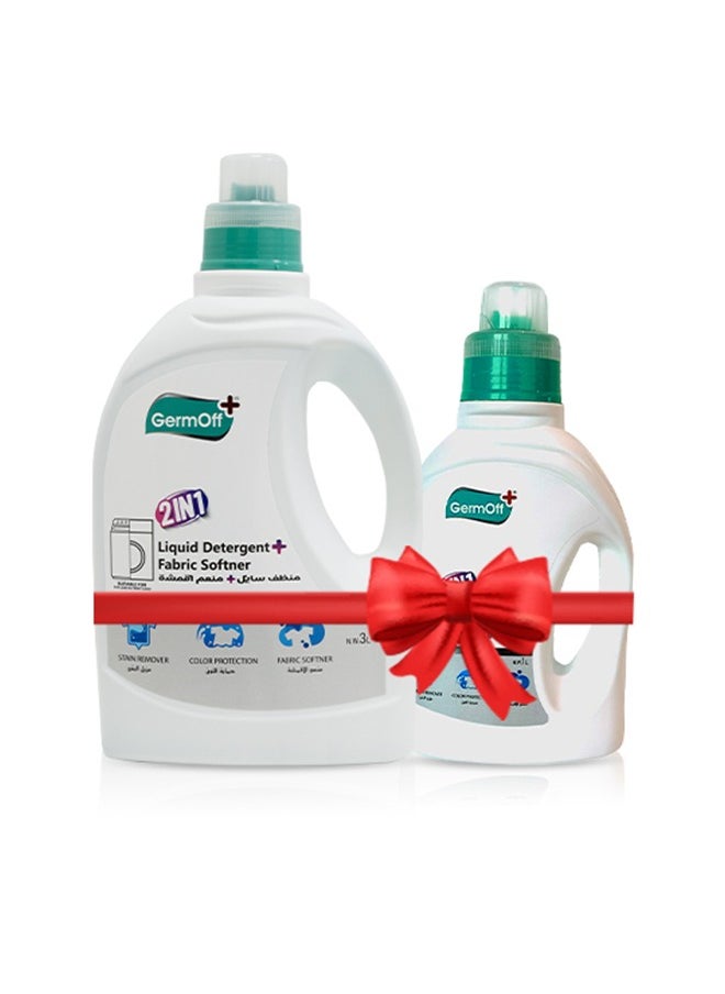 GermOff - GermOff Liquid Detergent  Fabric Softner 2IN1 3LTR+1 LTR - Image 1