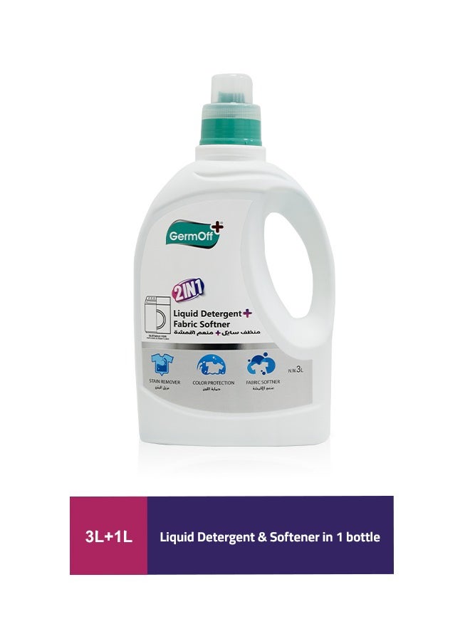 GermOff - GermOff Liquid Detergent  Fabric Softner 2IN1 3LTR+1 LTR - Image 1