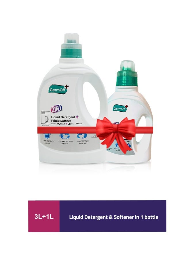 GermOff - GermOff Liquid Detergent  Fabric Softner 2IN1 3LTR+1 LTR - Image 1