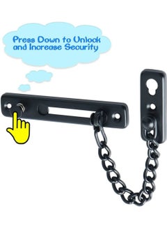 Arabest Stainless Steel Chain Door Guard with Spring Anti-Theft Push Lock  - Image 4