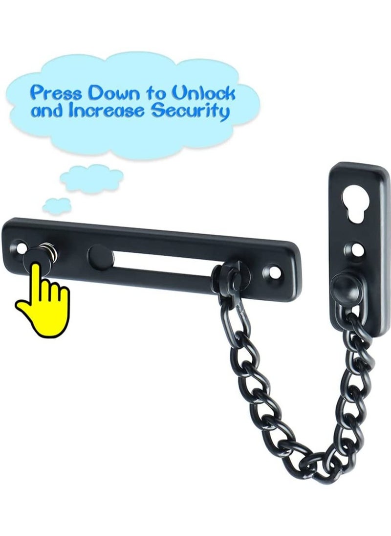 Arabest Stainless Steel Chain Door Guard with Spring Anti-Theft Push Lock  - Image 4