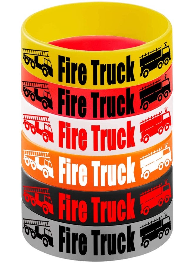 CupaPlay 48PCS Fire Truck Rubber Bracelets Silicone Wristbands -Fire Truck Theme Party Supplies Decorations Fire Car/Fireman/Racing/Safety Workers Memorial Day Birthday Baby Shower Party Favors - Image 3