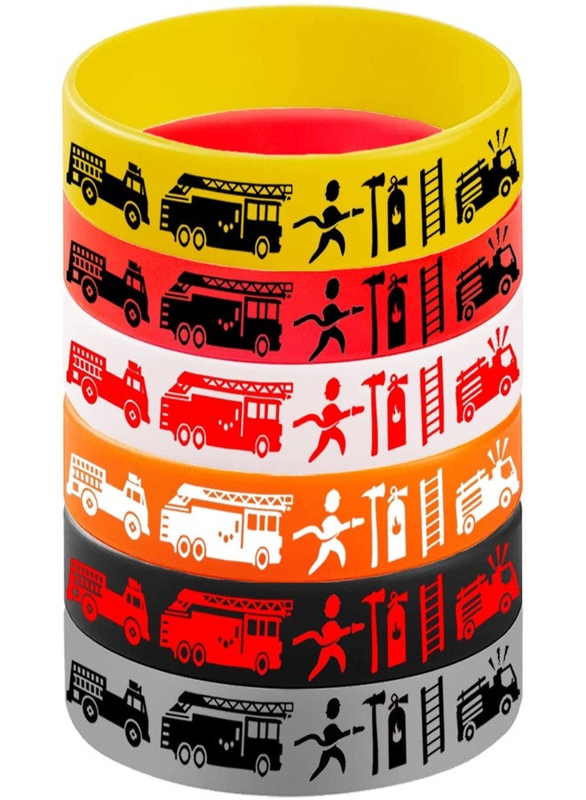 CupaPlay 48PCS Fire Truck Rubber Bracelets Silicone Wristbands -Fire Truck Theme Party Supplies Decorations Fire Car/Fireman/Racing/Safety Workers Memorial Day Birthday Baby Shower Party Favors - Image 4