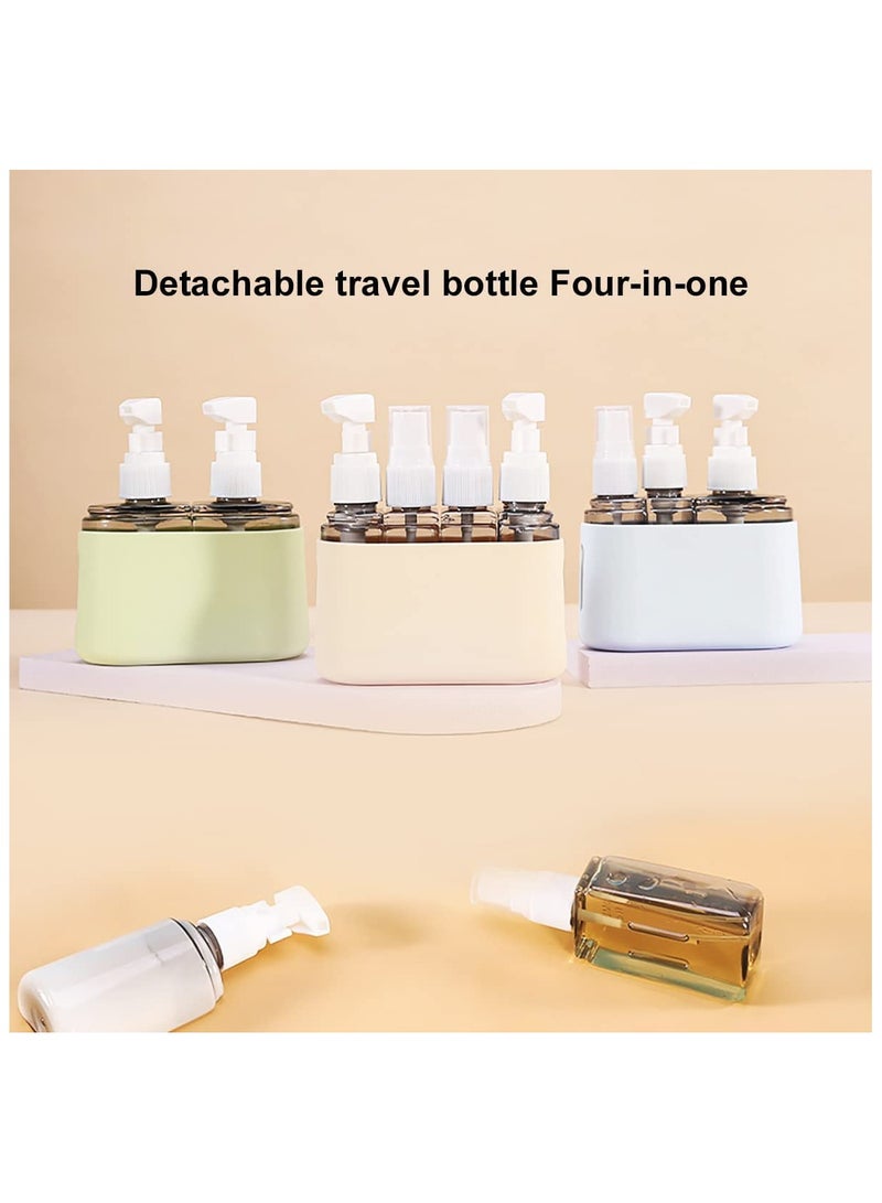 خاجول زجاجات سفر لمستحضرات التجميل بحجم مناسب للسفر، حاويات سفر، مجموعة مع ملصقات، مانعة للتسرب ، البولي بروبلين سيليكون (رمادي) - Image 3