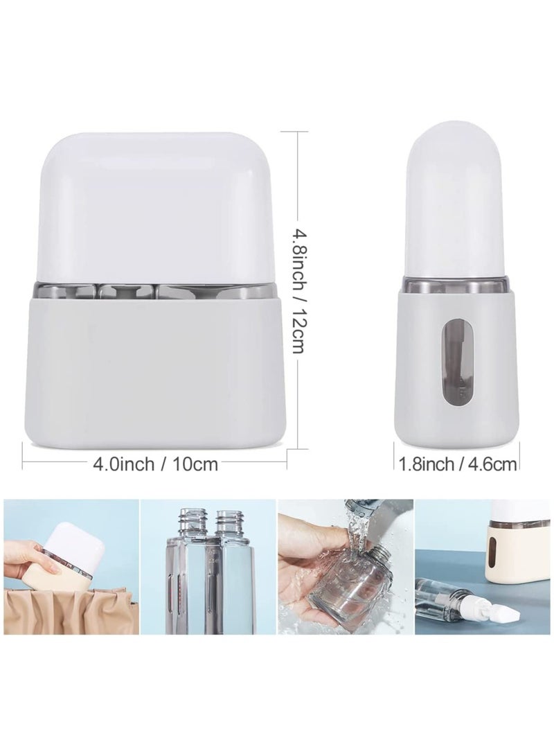 خاجول زجاجات سفر لمستحضرات التجميل بحجم مناسب للسفر، حاويات سفر، مجموعة مع ملصقات، مانعة للتسرب ، البولي بروبلين سيليكون (رمادي) - Image 2