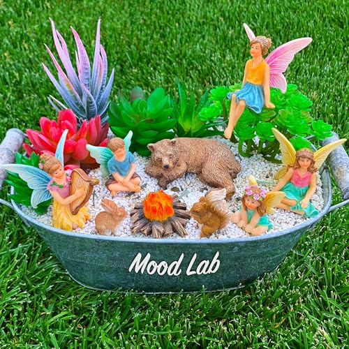 Mood Lab Fairy Garden Figurines - Camping Set (9 pcs) - Miniature Decorative Statues & Accessories - Outdoor & Indoor Garden Decor - Image 2