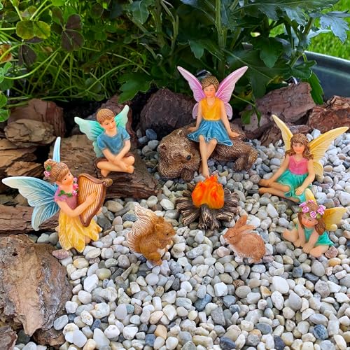 Mood Lab Fairy Garden Figurines - Camping Set (9 pcs) - Miniature Decorative Statues & Accessories - Outdoor & Indoor Garden Decor - Image 5