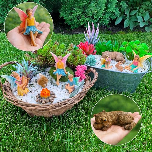 Mood Lab Fairy Garden Figurines - Camping Set (9 pcs) - Miniature Decorative Statues & Accessories - Outdoor & Indoor Garden Decor - Image 4