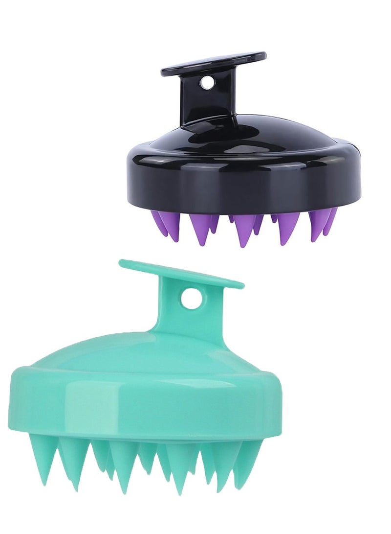 Loquat 2pack Scalp Massager Shampoo Brush,Hair Scrubber with Soft Silicone Bristles, Scalp Exfoliator Brush Dandruff Removal Shampoo Brush for Wet Dry Scalp Care - Image 1