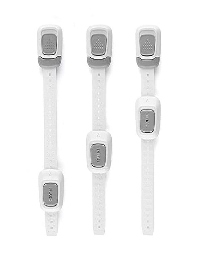 KITOOL 3 PCs Child Safety Strap Locks Baby Locks for Cabinets and Drawers,Toilet, Fridge & More.Baby Proof Cabinet Latches 24 cm (Grey - 3) - Image 1