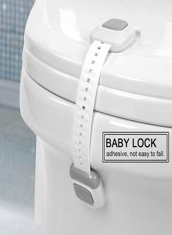 KITOOL 3 PCs Child Safety Strap Locks Baby Locks for Cabinets and Drawers,Toilet, Fridge & More.Baby Proof Cabinet Latches 24 cm (Grey - 3) - Image 4