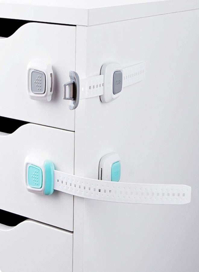 KITOOL 3 PCs Child Safety Strap Locks Baby Locks for Cabinets and Drawers,Toilet, Fridge & More.Baby Proof Cabinet Latches 24 cm (Grey - 3) - Image 3
