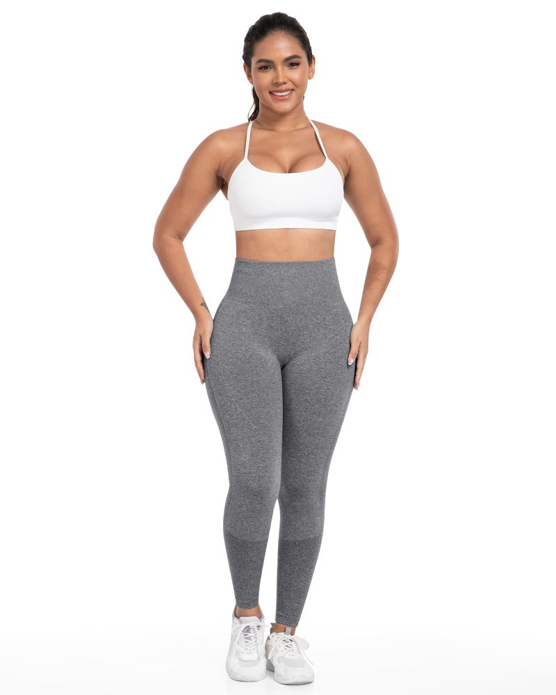NORMOV Seamless Workout Butt Lifting Leggings - Booty Scrunch Gym Leggings for Women(AB Grey,M) - Image 5