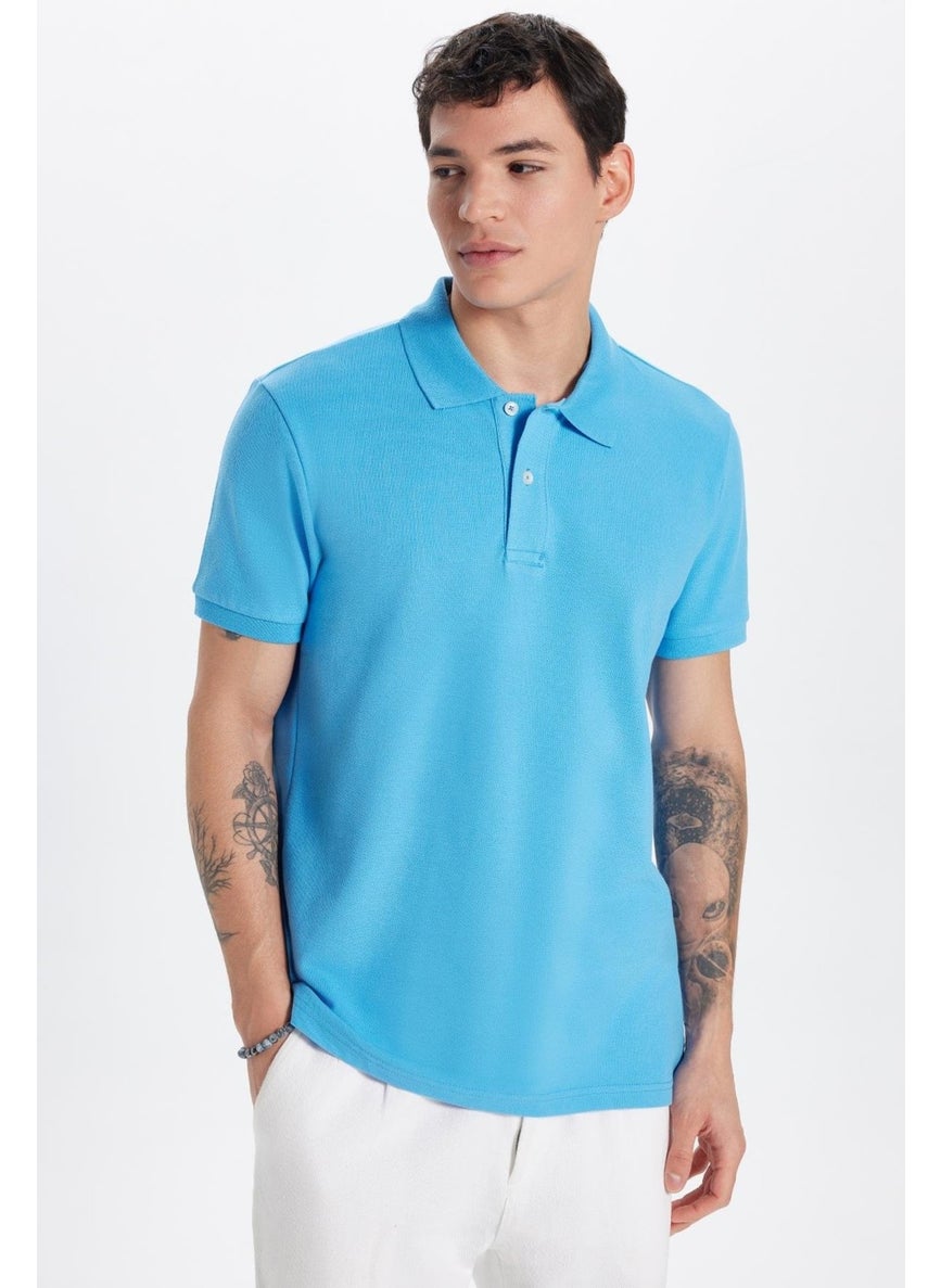 Men's Slim Fit Slim Cut 100% Cotton Blue Polo Neck T-Shirt - pzsku/ZF1EA832D4B8C87D70CA2Z/45/_/1741286079/49d7e8da-d224-4c17-80b7-4d1752c61472