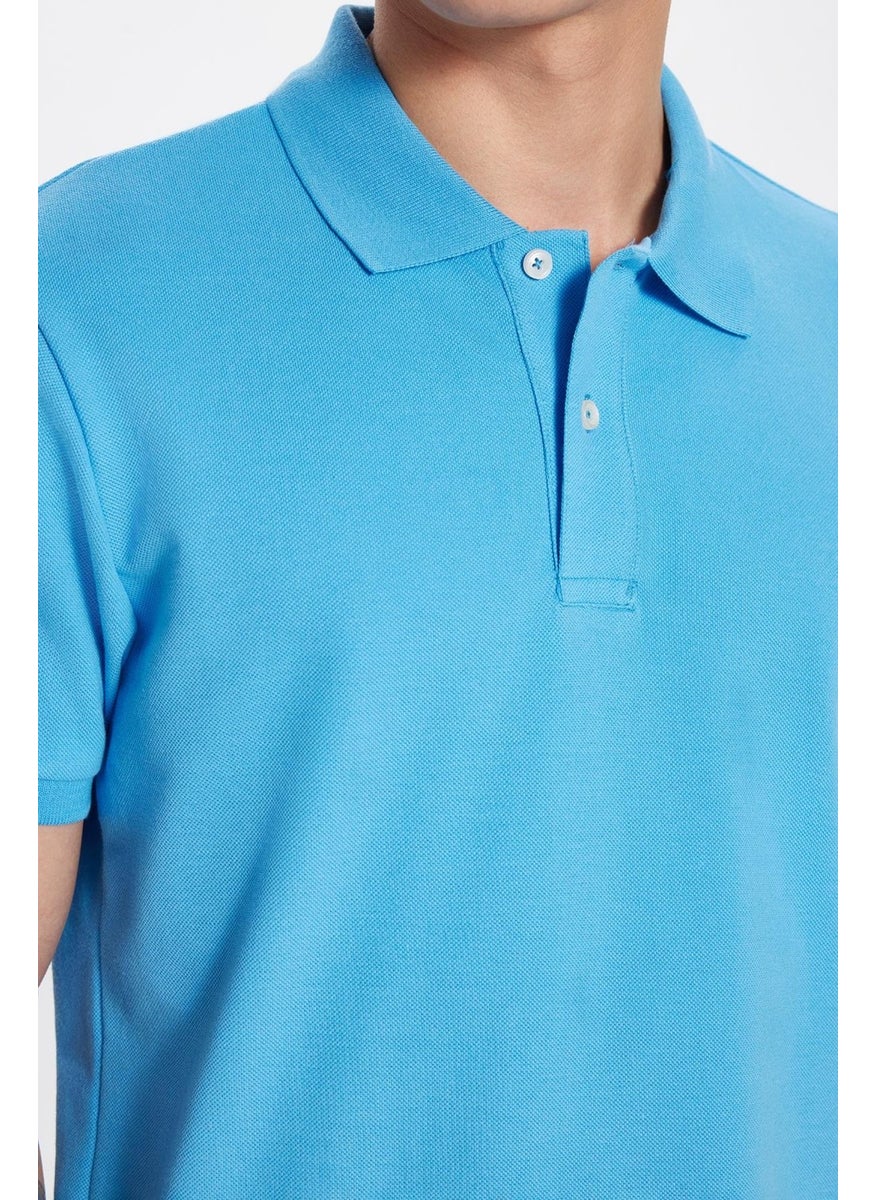 Men's Slim Fit Slim Cut 100% Cotton Blue Polo Neck T-Shirt - pzsku/ZF1EA832D4B8C87D70CA2Z/45/_/1741286081/120a6f93-5a0d-4cc8-843f-6f8e035068c6