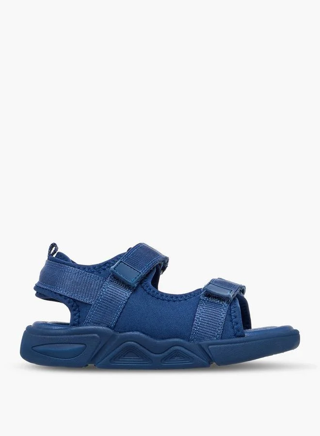 JUNIORS Boys Monotone Strap Sandals With Hook And Loop Closure
