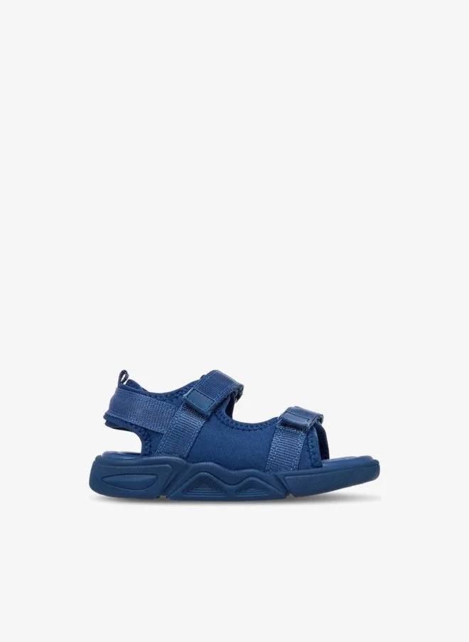 JUNIORS Boys Monotone Strap Sandals With Hook And Loop Closure