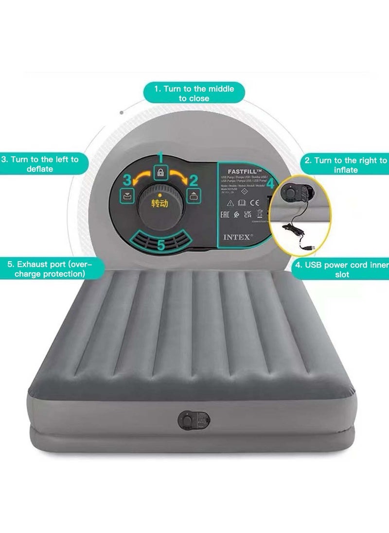INTEX - Air Mattress,with USB Built-in Electric Pump,Single 99*191*30CM - Image 1