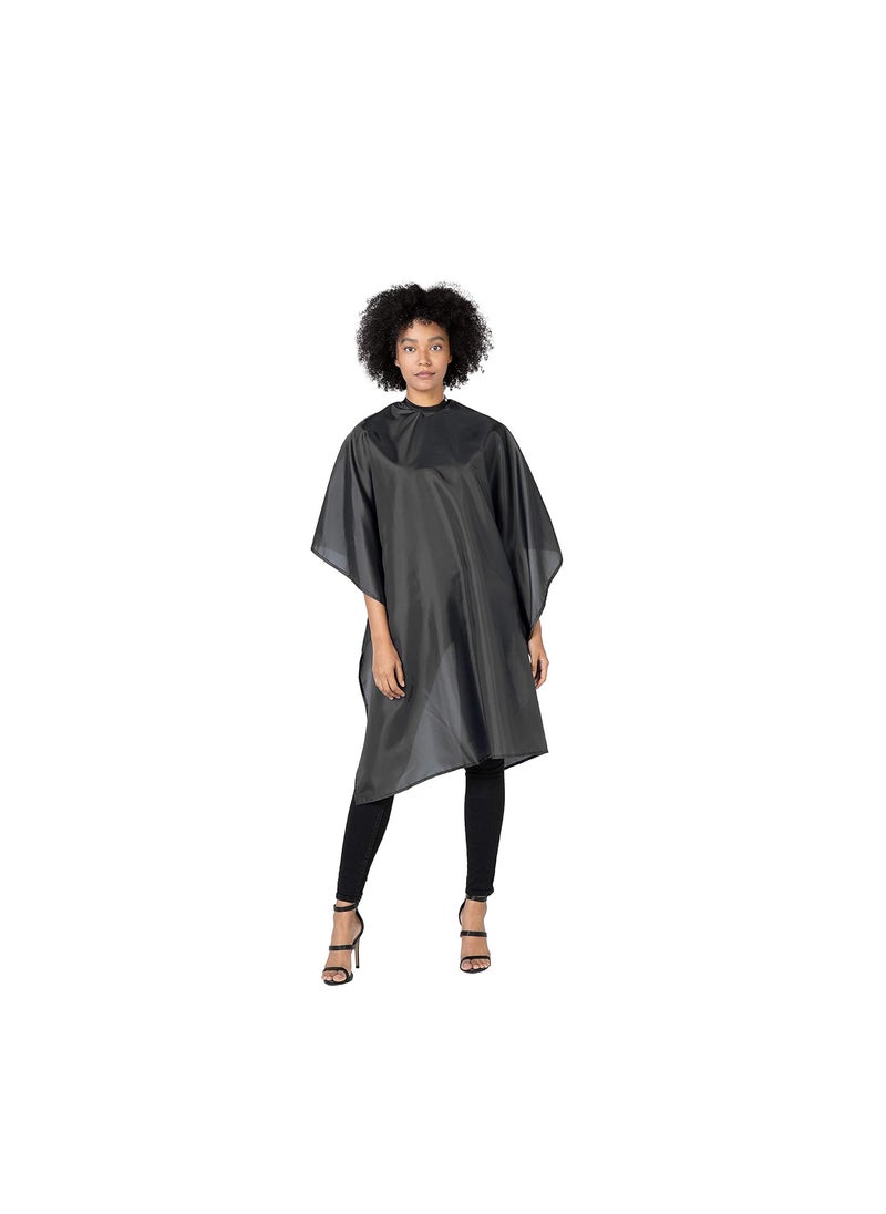Betty Dain Betty Dain Professional Hair Cutting andStyling Cape Lightweight Fabric Water Resistant Nylon Snap Closure Easy Care Wrinkle Free Black 45 inches wide x 55 inches long 