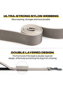 fida Fida 6 FT Heavy Duty Dog Leash with 2 Comfortable Padded Handles, Traffic Handle & Advanced Easy Snap Hook, Reflective Walking Lead for Large, Medium & Small Breed Dogs, Grey  - Image 3