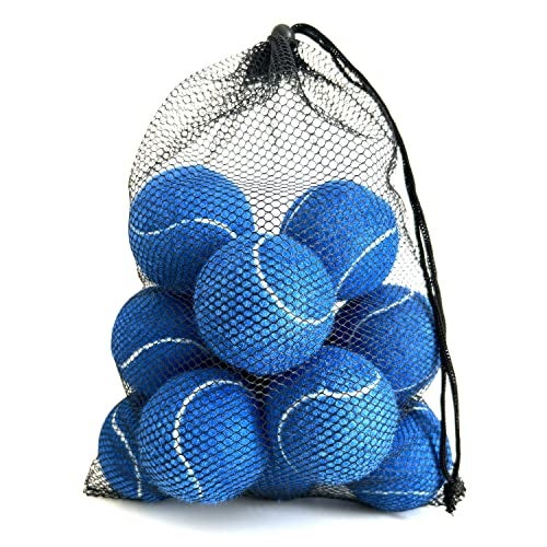 HPWFHPLF Tennis Balls, 12 Pack Advanced Training & Practice Tennis Balls for Beginners, Pet Dogs Playing Balls, Includes Mesh Carry Bag (Navy) - Image 1