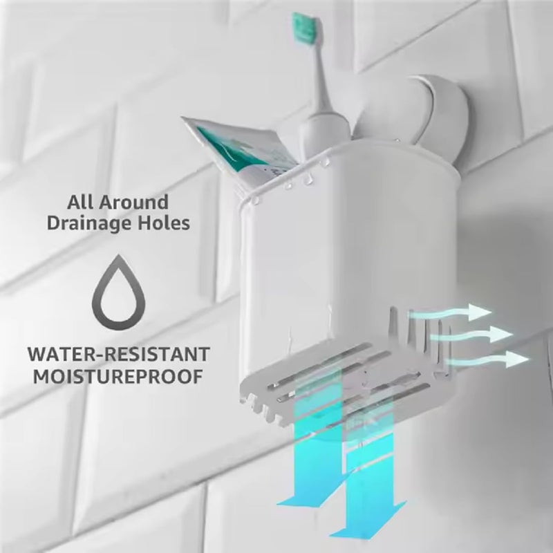 BLAGO Plastic Wall Mounted Self Adhesive Toothbrush HolderToothbrush Holders for BathroomToothbrush HoldersBrush Holder Toothpaste Shaver Razor Make up Brush 2 Toothbrush Holder - Image 4