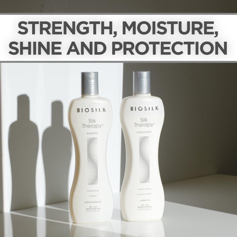 BioSilk Silk Therapy Duo Set Shampoo & Conditioner, Gentle Cleansing Haircare For Amazing Shine, Sulfate, Paraben, & Cruelty-Free, 12 Oz (Pack of 2) - Image 2