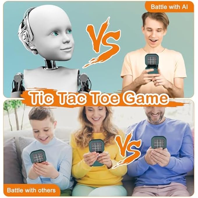 TIC TAC TOE GAME CONSOLE, ELECTRONIC 3-IN-1 PORTABLE TRAVEL PUZZLE BOARD GAME FOR KIDS 3+, EDUCATIONAL BRAIN TEASER TOY, FAMILY FUN INTERACTIVE TABLETOP GAME, BIRTHDAY GIFT - Image 4