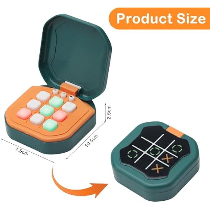 TIC TAC TOE GAME CONSOLE, ELECTRONIC 3-IN-1 PORTABLE TRAVEL PUZZLE BOARD GAME FOR KIDS 3+, EDUCATIONAL BRAIN TEASER TOY, FAMILY FUN INTERACTIVE TABLETOP GAME, BIRTHDAY GIFT - Image 5