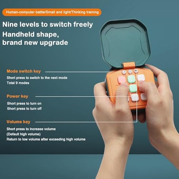 TIC TAC TOE GAME CONSOLE, ELECTRONIC 3-IN-1 PORTABLE TRAVEL PUZZLE BOARD GAME FOR KIDS 3+, EDUCATIONAL BRAIN TEASER TOY, FAMILY FUN INTERACTIVE TABLETOP GAME, BIRTHDAY GIFT - Image 3