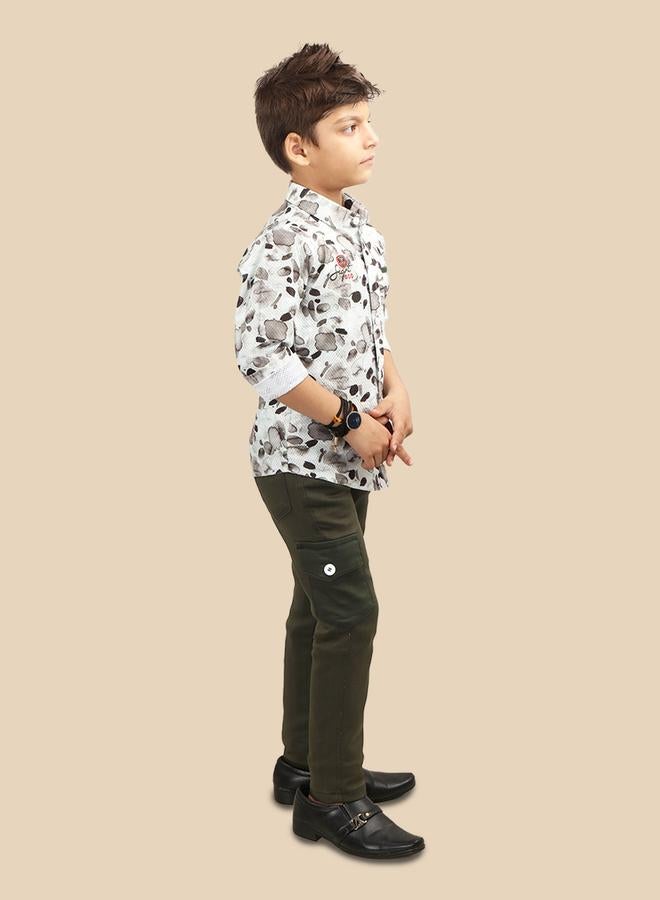 تي اس تريندس طقم قميص وبنطلون مطبوع بأزرار من تس تريندز - Image 3