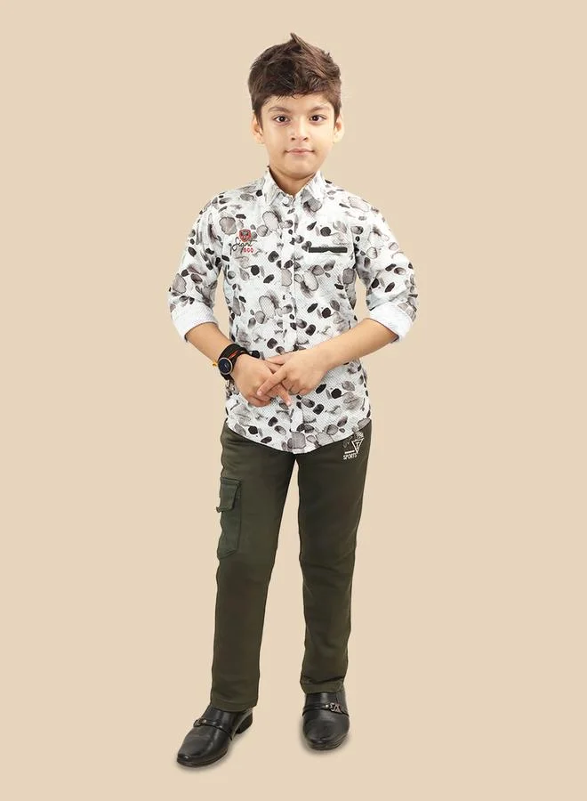 تي اس تريندس Ts Trends Printed Buttoned Shirt and Pant Set