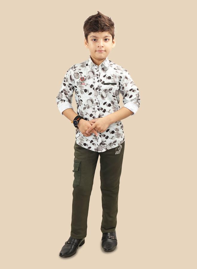 تي اس تريندس طقم قميص وبنطلون مطبوع بأزرار من تس تريندز - Image 1