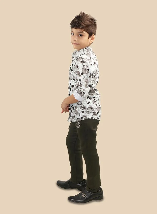 تي اس تريندس Ts Trends Printed Buttoned Shirt and Pant Set