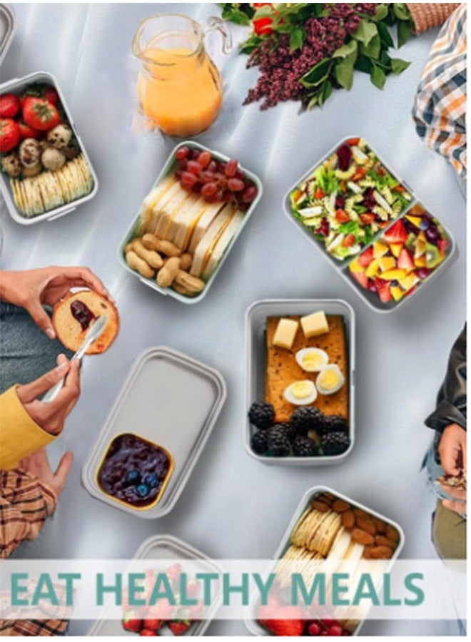 2- Layer Leakproof Bento Box-Large Lunch Box with Compartments und Cutlery Set-Food Picks for Lunch Box Containers for Adults-Microwave Food SafeBento Boxes  - Image 3