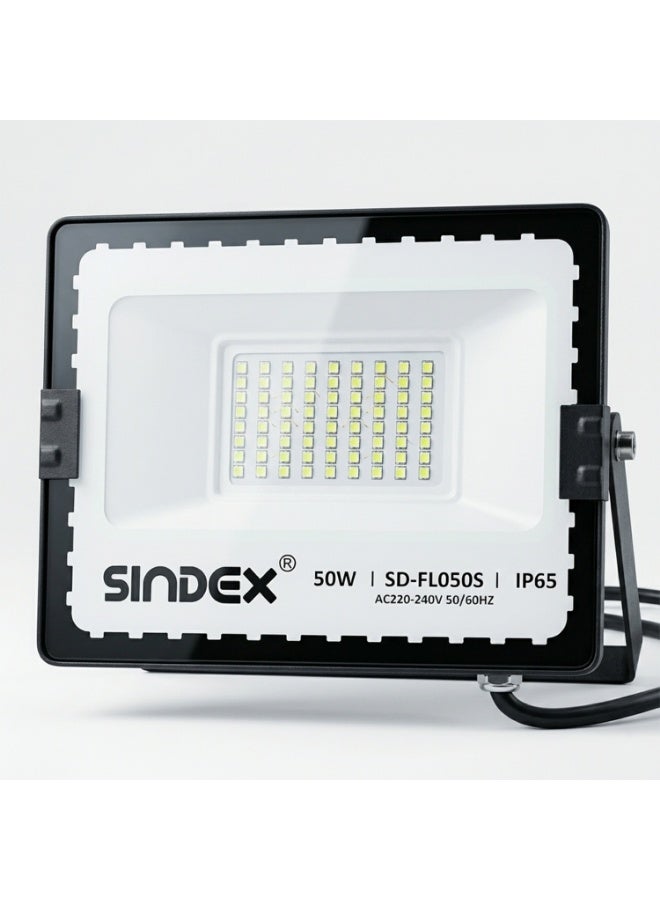50W LED Flood Light – AC 220-240V, 3500 Lumens, 6500K Pure White, IP65 Weatherproof Security Light, 30,000 Hrs Lifetime (SD-FL050S) - Image 1