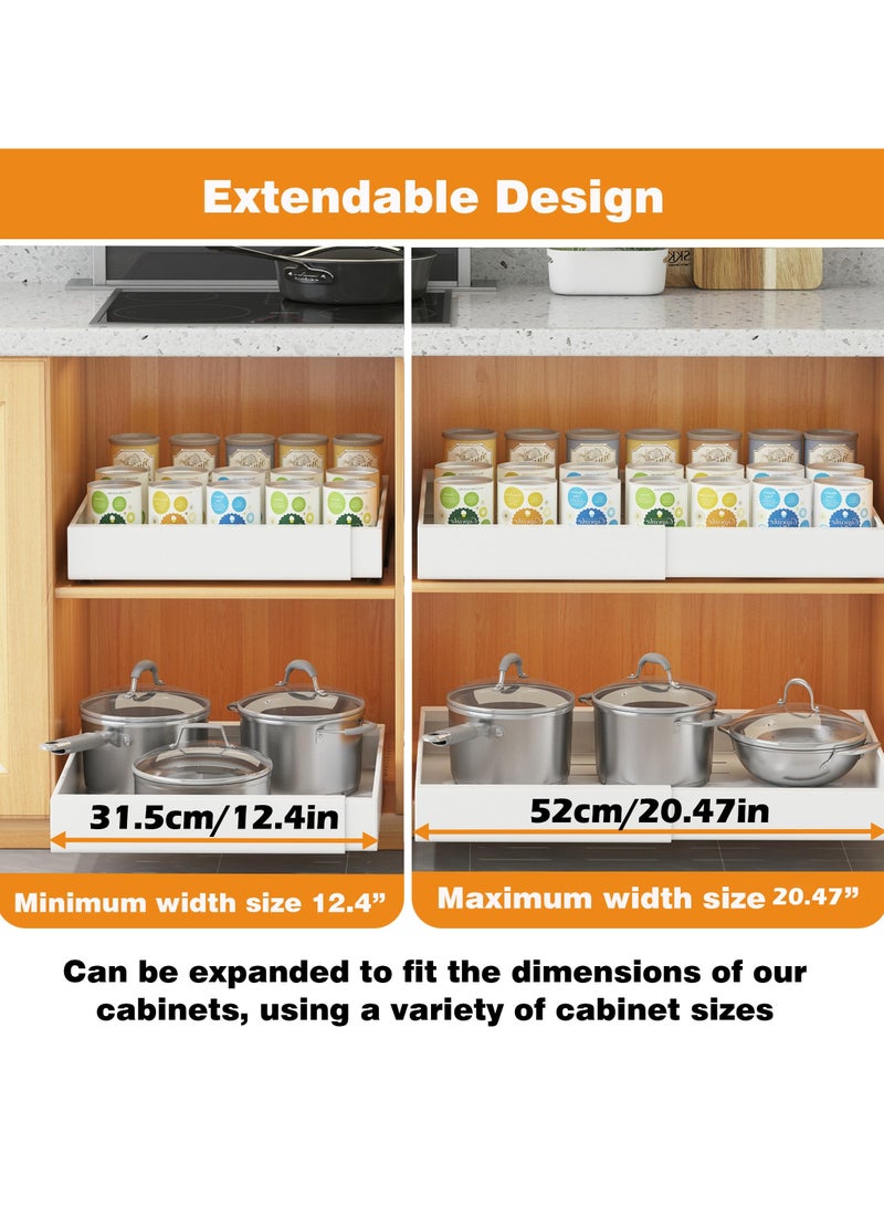 XiuWoo Pull Out Cabinet Organizer,Extendable Slide Out Pantry Shelves Storage,Sliding Drawer Pantry Shelf For Kitchen, Living Room, Home,Adhesive Pull Out Drawers For Cabinets  - Image 4