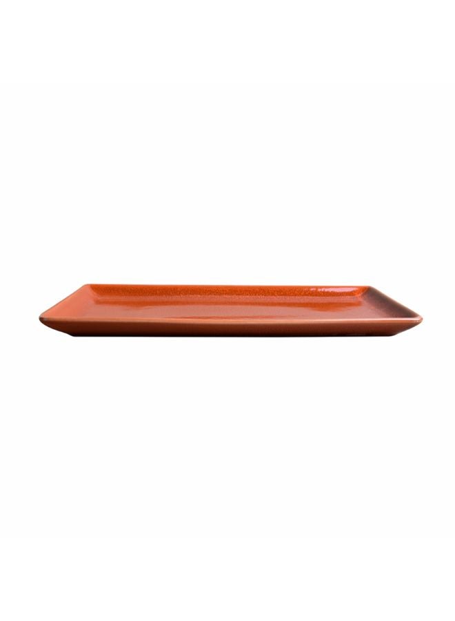 NIBEMINENT Kiln Rectangular Ceramic Tray Red 13inch  - Image 2