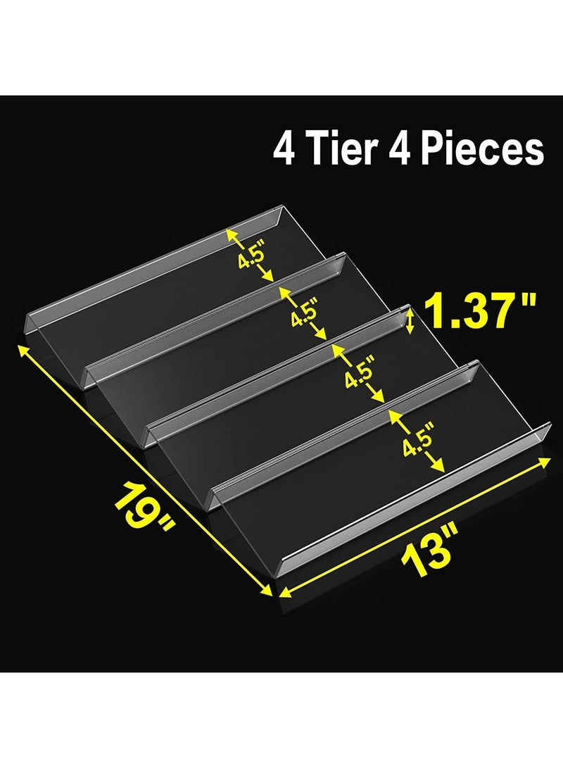 TPGP 19 x 13 Inches Spice Drawer Organizer, 4 Tier Clear Acrylic Expandable In-Drawer Seasoning Jars Rack, Kitchen Drawer Spice Insert Tray for Cabinet/Countertop - Image 2